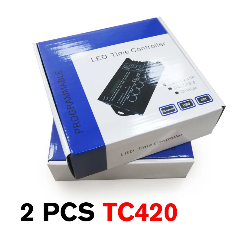 TC420 x2 pcs Модернизированный TC420 TC421 программируемый по времени 5 CH выход светодиодный светильник, широко используемый в аквариумах, аквариумах, растениях - Цвет: TC420 x2 pcs