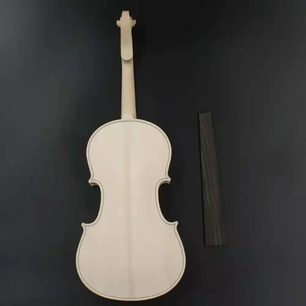 DIY Unfinished Blank Violin Kit Natural Solid Wood Acoustic Fiddle with EQ Spruce Top Maple Back Neck Ebony jujube accessories