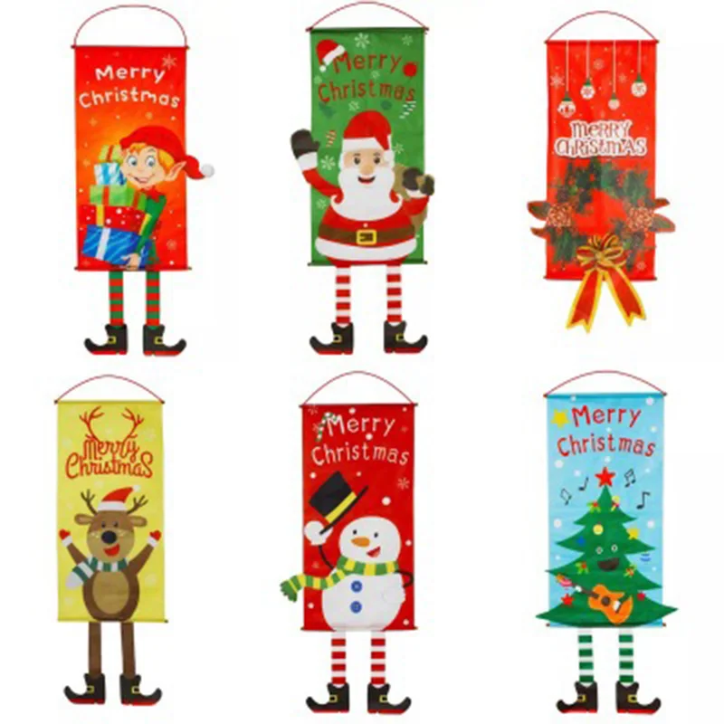 Merry Christmas Christmas Hanging Flag Christmas Decoration Christmas Door Hanging Exquisite Creation Suspension Cloth