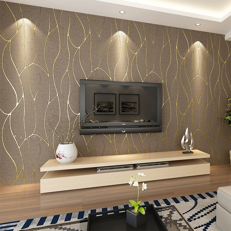 3d Wallpaper Living Room Decoration Luxury Wall Paper For Bedroom Sofa Background Wallpapers Roll Coffee White Grey Color Wallpapers Aliexpress