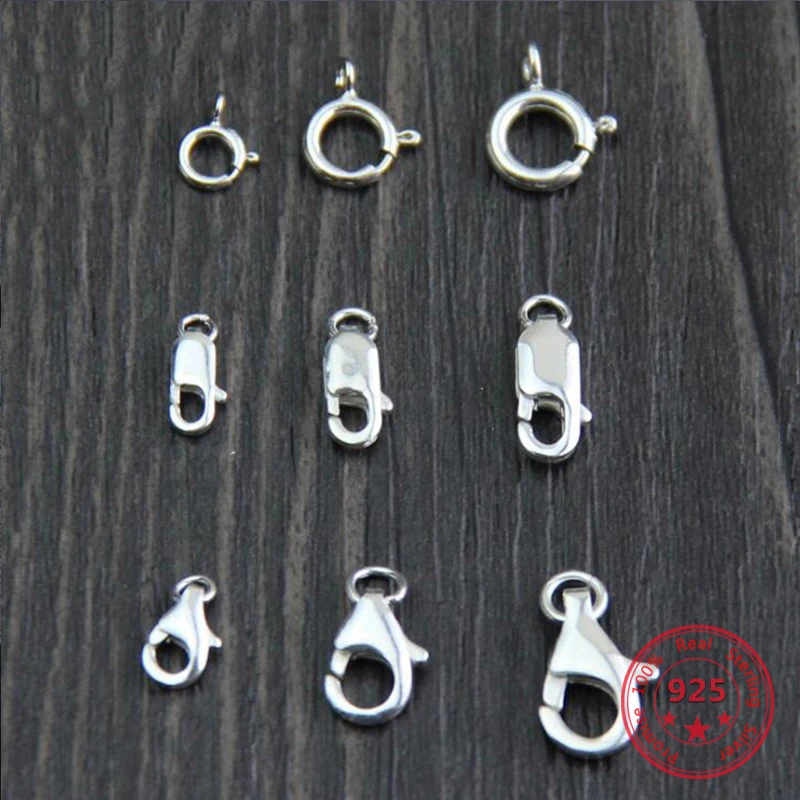 

4pcs 925 Sterling Silver Spring Buckle Lobster Buckle Jewelry Pure Silver DIY Bracelet Necklace Accessories Jewelry