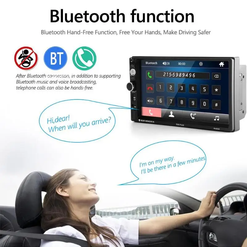 Автомобильный стерео 7010 плюс Android 9,0 WiFi gps Bluetooth 4,1 FM AM RDS радио приемник радио FM/AM/RDS AUX Функция видео выход
