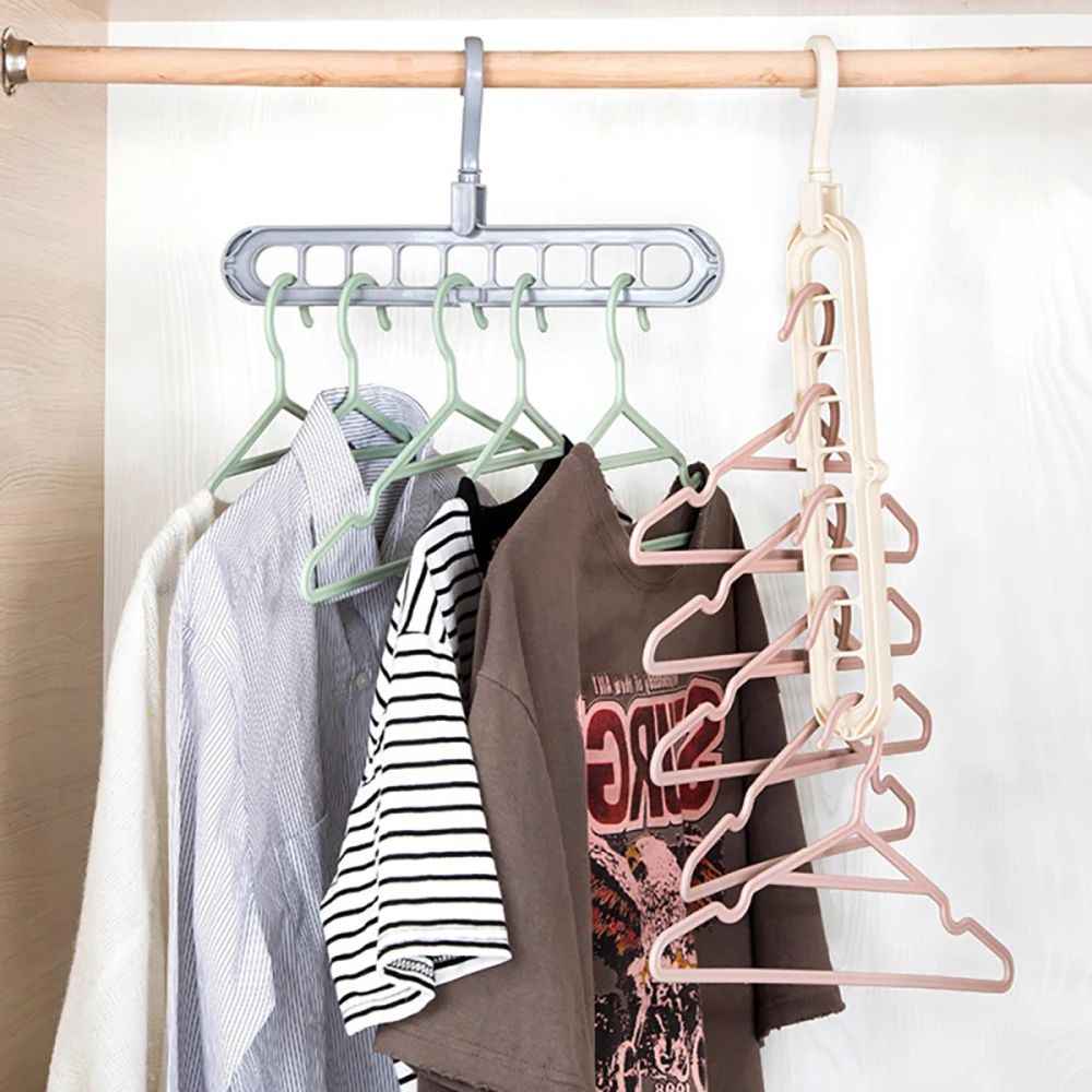 

9-hole Space Saving Hanger 360 Rotating Magic Hanger Multi-function Folding Hanger Wardrobe Drying Clothes Storage Kids Hangers
