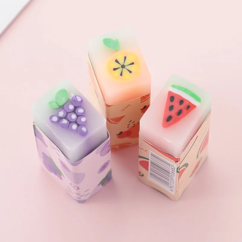 Kawaii Creative Custom Fruit Cartoon Fragrance Cute Eraser Children Student Prize 2B Eraser Stationary Kids School Supplies