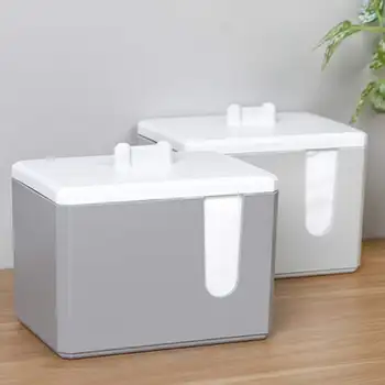 

3 Storage Compartments Plastic Makeup Cotton Pads Organizer Cotton Ball And Cotton Swabs Holder With Lid