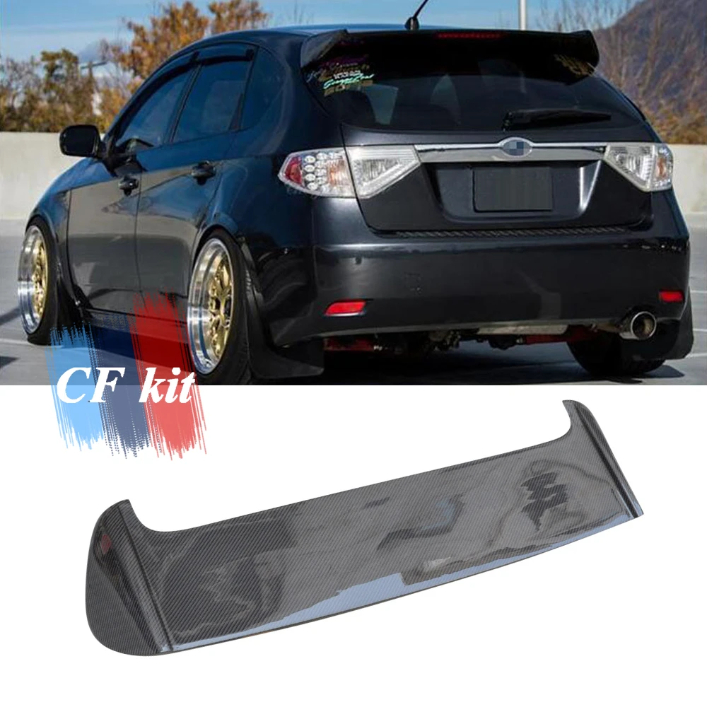 CF Kit Carbon Fiber Car Rear Roof Spoiler With LED Light For Subaru