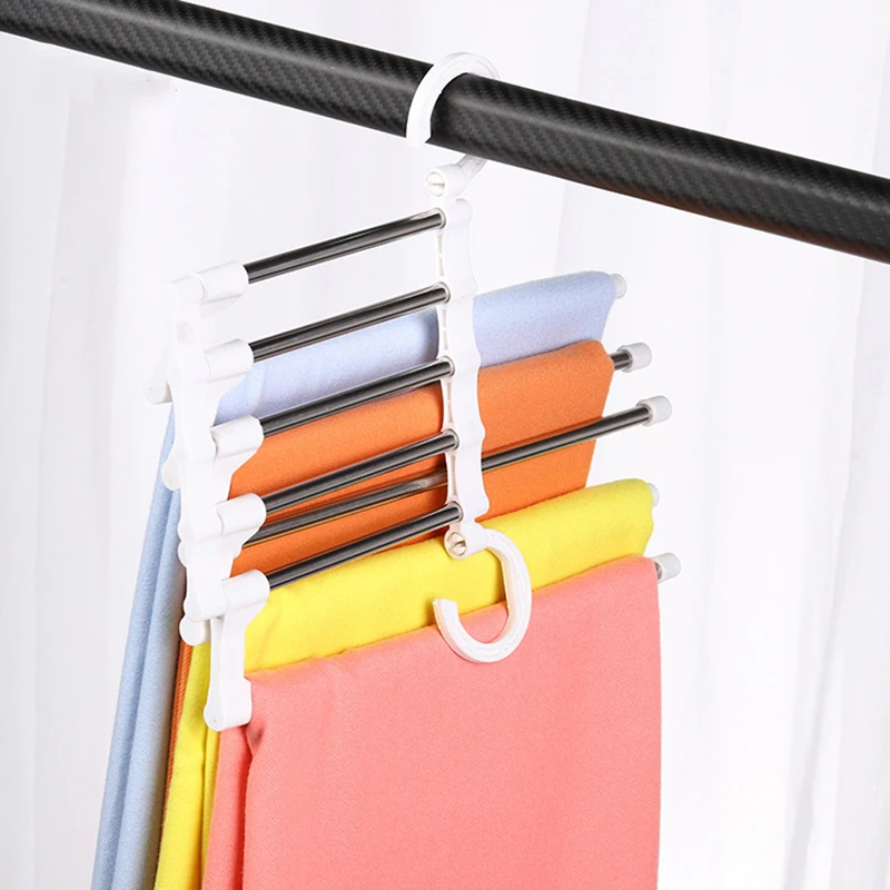 Стойка для брюк 5 в 1 стойка для хранения штанов из нержавеющей стали вешалка для одежды многофункциональный шкаф Волшебная вешалка хранение одежды шарф