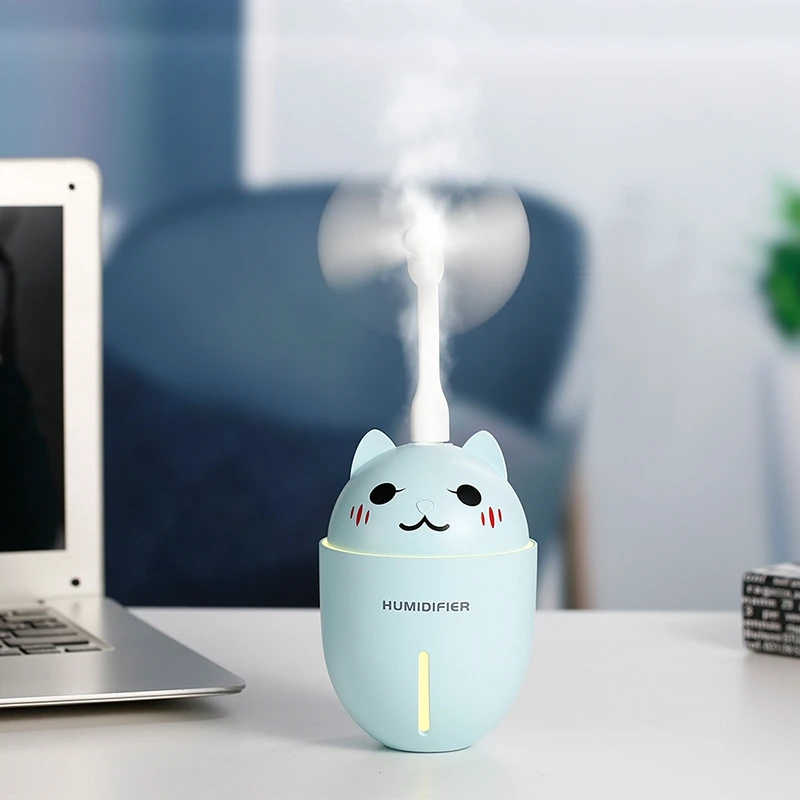 XMX-Модный летний портативный USB милый питомец 3 в 1 увлажнитель воздуха мини-увлажнитель с мультяшным котом светодиодный светильник