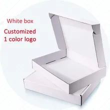 100 шт./лот на заказ плотная белая гофрированная бумага почтовых ящиков печатный логотип упаковка одежды Нижнее белье рубашка поло коробка