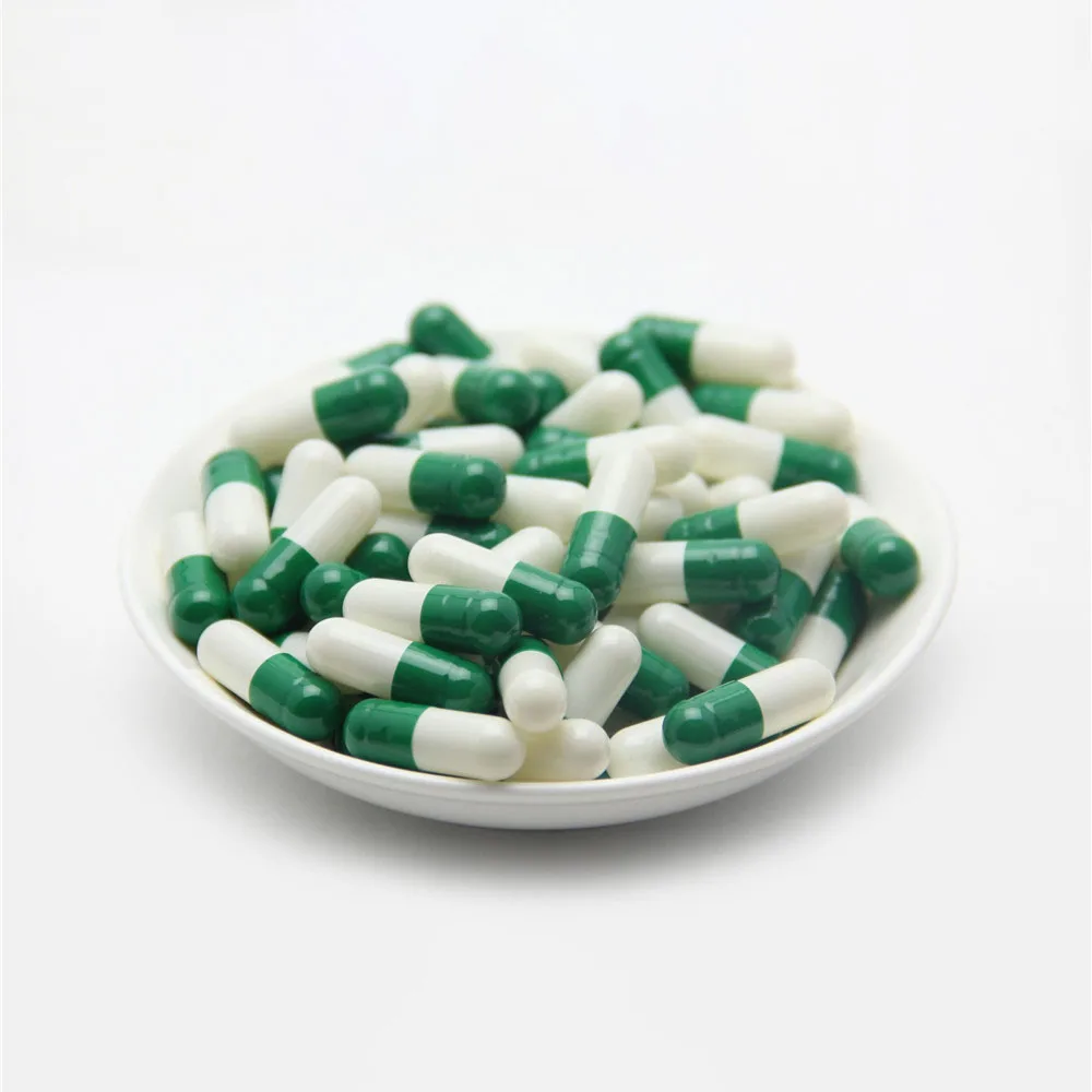 

Green White 1000Pcs Size 00# 0# Empty Hard Gelatin Capsule Clear Kosher Gel Medicine Pill Vitamins Personal Pill Cases Splitters