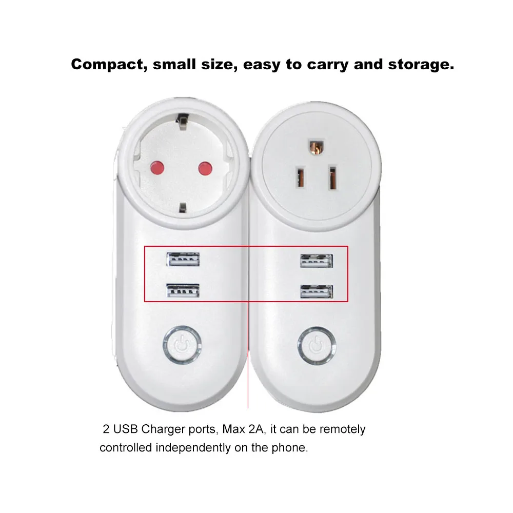 

Hot 2 USB Port Socket Smart Power Strip APP Remote Control Voice Control Home Timer for Android iOS Smart Socket EU US Plug