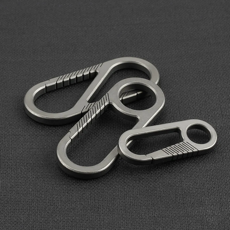 Grade 5 Titanium Keychain & Keyring For Outdoor Backpack Climbing Camping 