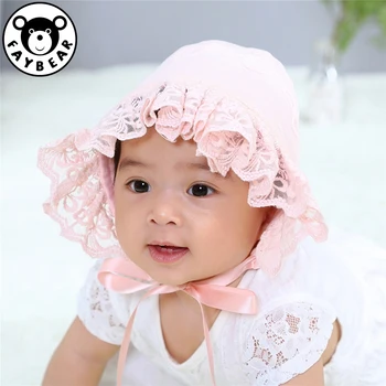 

Lace Princess Baby Hat Summer Ruffles Newborn Photography Props Adjustable Cotton Infant Bonnet Cap Baby Accessories