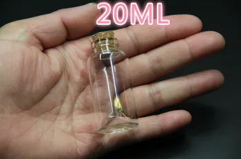 

100PCS 27*58mm 20ml Clear Glass Bottle Transparent Mini Empty Cork Glass Bottles Wishing Glass Message Vial Jars Container Decor