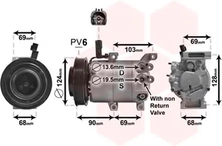 AC A/C кондиционер компрессор охлаждения VS12M для HYUNDAI fluivic ELANTRA MD UD 1,6 977013X000 97701-3X000