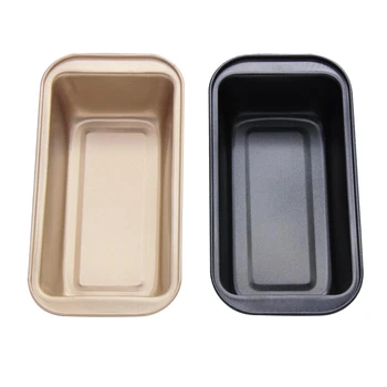 

Rectangular Loaf Pan Non-stick Carbon Steel Cake Bread Pan for Oven Baking, Black Golden to Choose