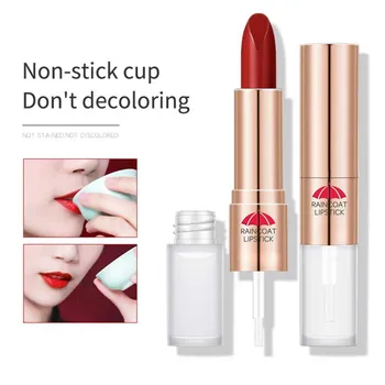 

double-head lipstick lasting moisturizing non-stick cup lipstick not blooming lipstick raincoat