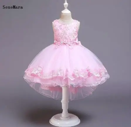 Tanie Nowe tanie sukienki dla dziewczynek 1 rok urodziny koronkowa aplikacja wesele sukienka niemowlę maluch 1 14yrs dzieci tkaniny