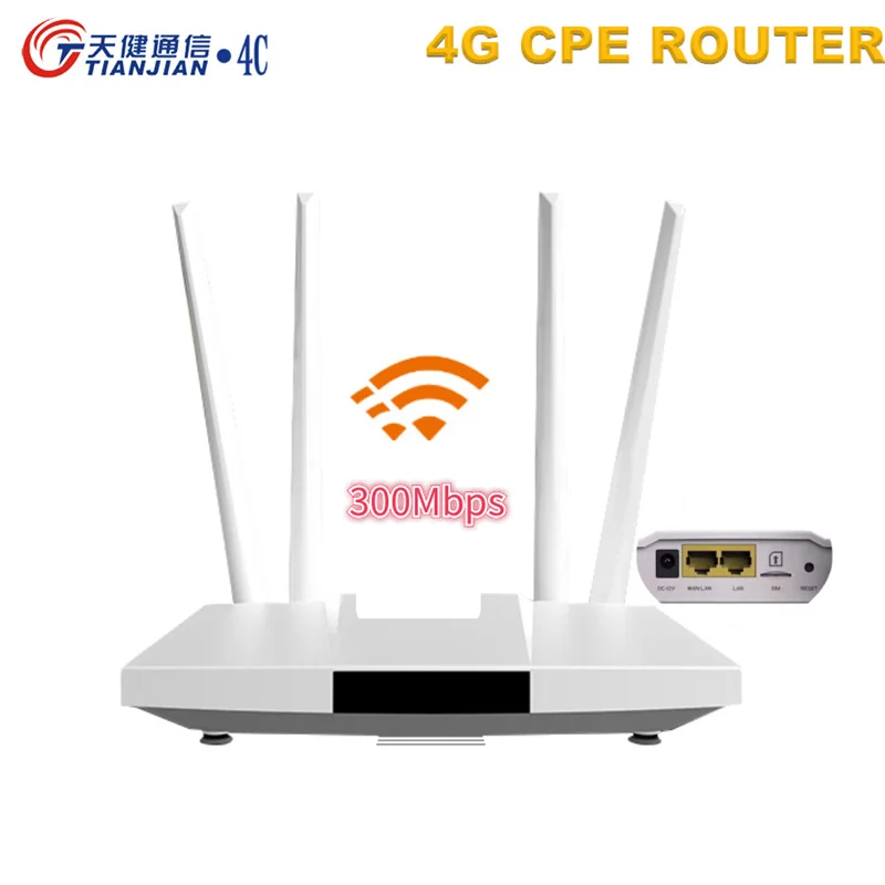 Støjende lort Byen 3G 4G Wifi Router 300Mbps Unlock 4 External Antennas Home Modem 4g Wifi Sim  Card GSM LTE FDD TDD Wireless Wi-Fi Network Hotspot
