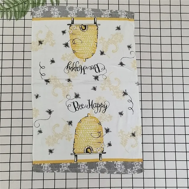 1Pc 41x64cm Cotton Tea Towel Dish Cleaning Cloth Colorful Printed Napkins Cooking Tools Kitchen Towels Style 2