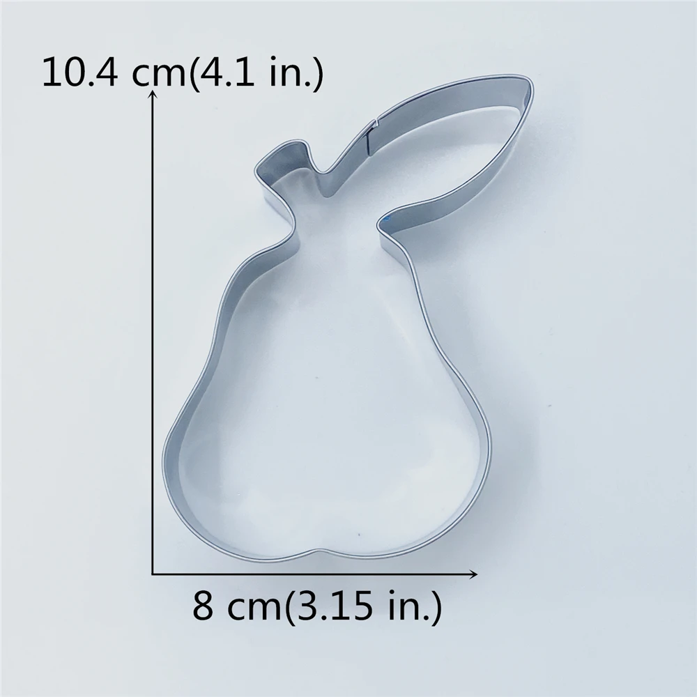KENIAO Pear Cookie Cutter Stainless Steel 8 x 10.4 CM Fruit Biscuit Fondant Bread Sandwich DIY Kitchen Decor Tool Baking Mold
