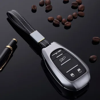 

High Quality Car Aluminium Alloy Key Holder Cover Case Chain For Alfa Romeo Giulia Stelvio Key Protection