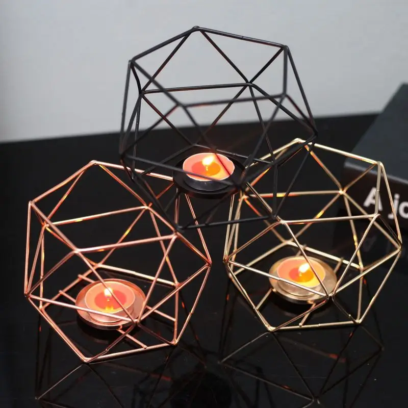 Geometric Candlesticks Iron Candlestick Candle Holders Home Wall