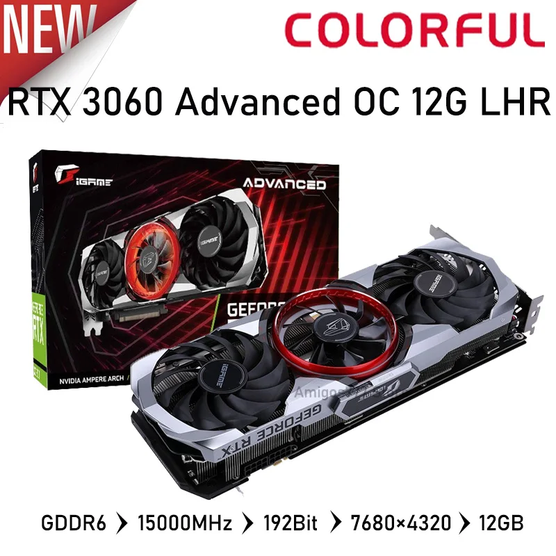 Видеокарта iGame GeForce RTX 3060 Advanced OC 12G GDDR6 15000 МГц бит видеокарта графика | Компьютеры и