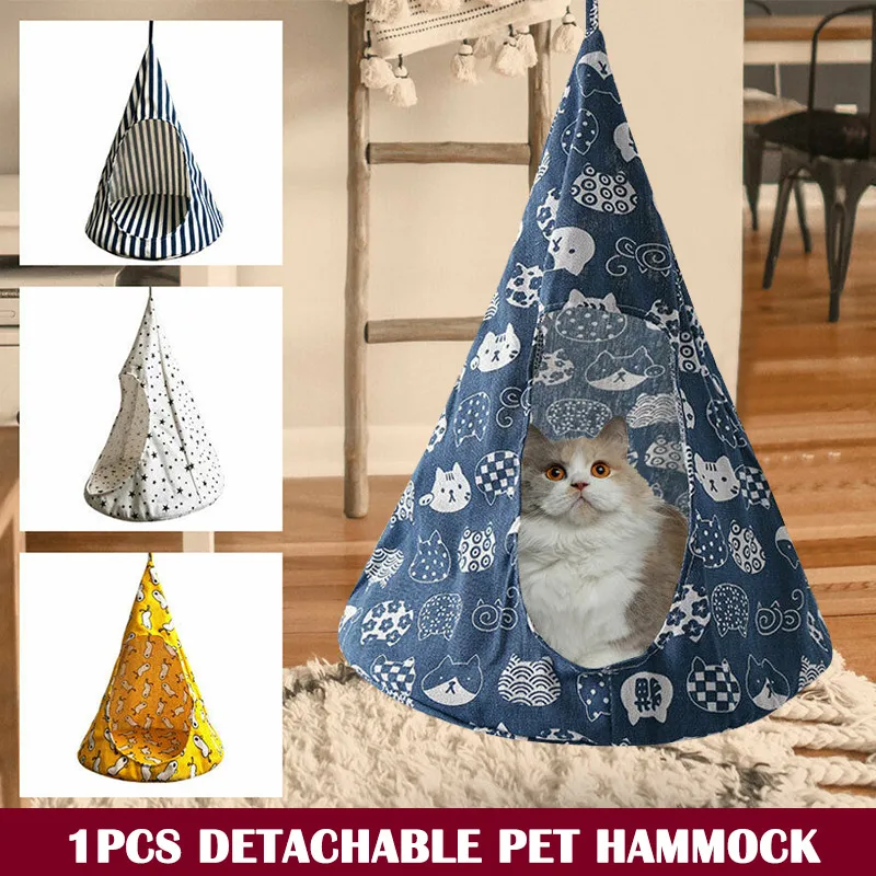 

Cute Removable Pet Hanging House Conical Hammock Washable Tent for Small Dogs Cats P666