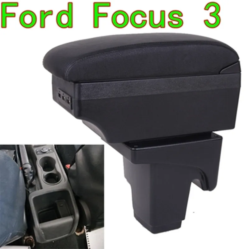 Для Ford focus 3 подлокотник коробка центральный магазин содержание фокус mk3 нарукавники коробка с USB интерфейсом