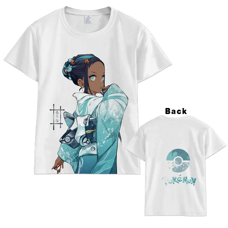 Hot Japanese Anime Pokemon Nessa Lu Lina T-shirt Men Women Short Sleeve Summer Cosplay Costumes Tops Unisex t shirt | Мужская одежда