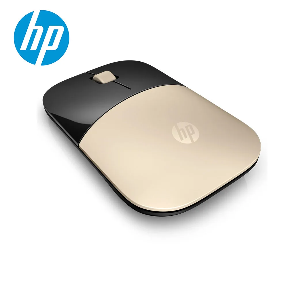Hp Z3700 Мини тонкая Бесшумная беспроводная мышь, Портативная оптическая USB мышь 1200 dpi 2,4 ГГц, приемник, мышь для ПК, ноутбука, офиса, милые мышки - Цвет: Золотой