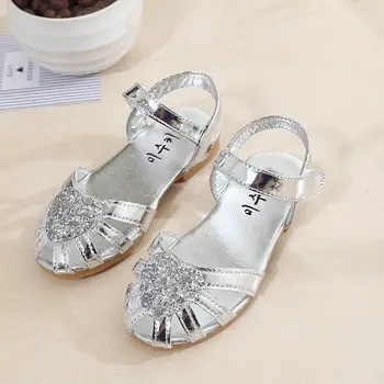 

Emmababy 2019 New Brand Kid Girl Ballet Shoes Ankle Strap Flat Sequins Sandals Party Princess Shoes