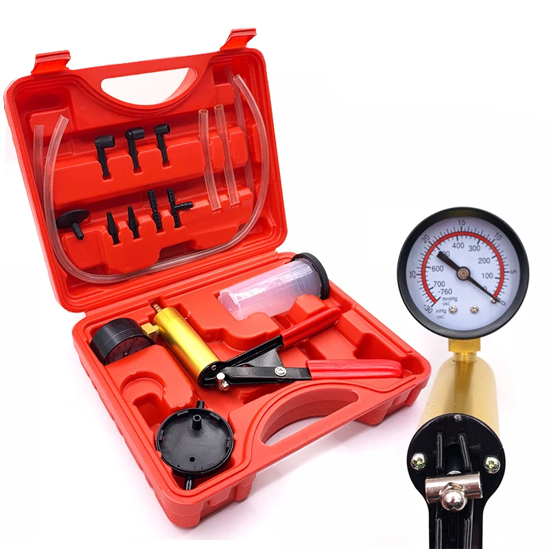 

Multi-functional Hand Held Vacuum Pistol Pump DIY Brake Fluid Bleeder Tools Aluminum Pump Body Pressure Pump Tester Kit