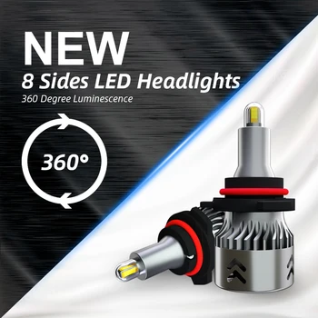 

8 Sides LED Headlights No Visual Blind Area H7 Led Canbus H11 H4 LED Bulb Diode Lamp For Auto Light Bulbs In Car Running Light