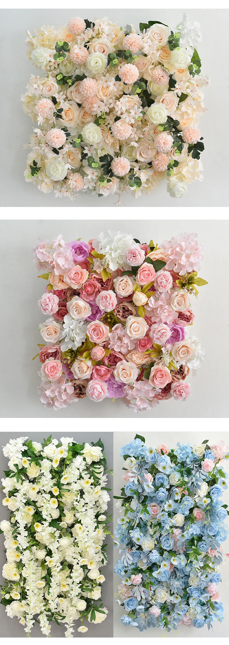 JAROWN Artificial Flower Wall Wedding Background Wall Decor Silk Fake Floral Photo Backdrop Window Shop Party Layout Flower Rows (71)