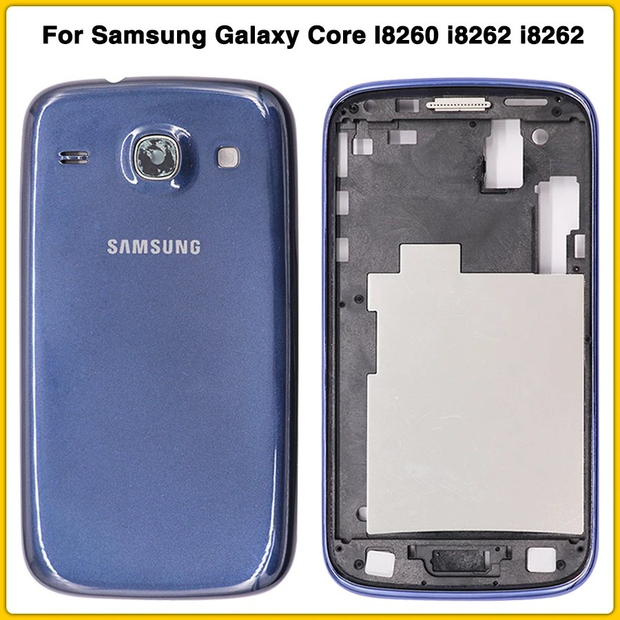 I8262 полный корпус чехол для samsung Galaxy Core I8260 i8262 i8262 Передняя пластина средней рамы с ободком батарея задняя крышка с кнопками