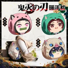 Аниме Demon Slayer: Kimetsu no Yaiba Tanjirou Nezuko Hashibira Inosuke зимние плюшевые мягкие теплые руки теплые подушки игрушки