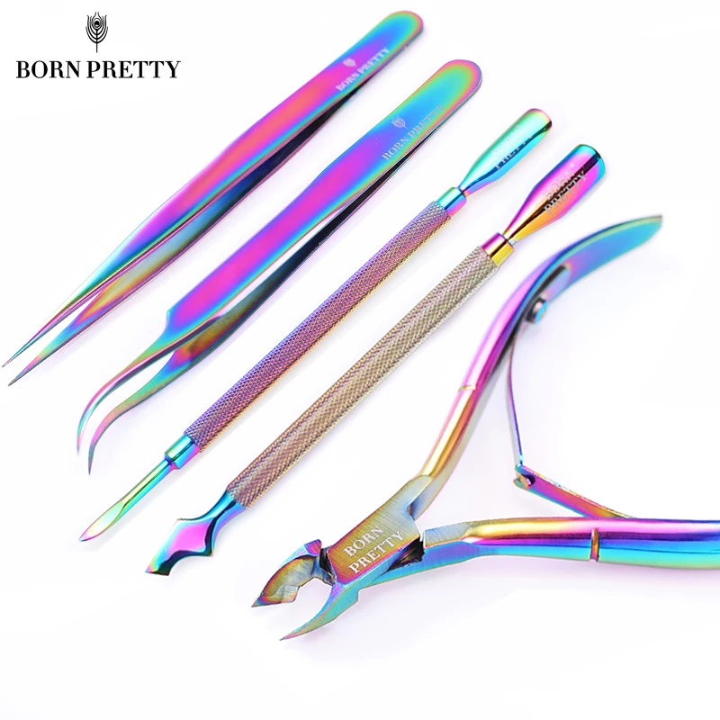 

BORN PRETTY Colorful Nail Art Tool Nipper Nail Cuticle Cutter Scissor Dead Skin UV Gel Remover Pusher Holographic Stamper