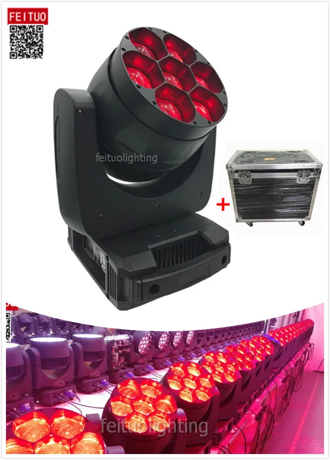 E-2x wih case sharpy beam dj stage light 7x40w led beam moving head rgbw 4 in1 moving head lyre beam light