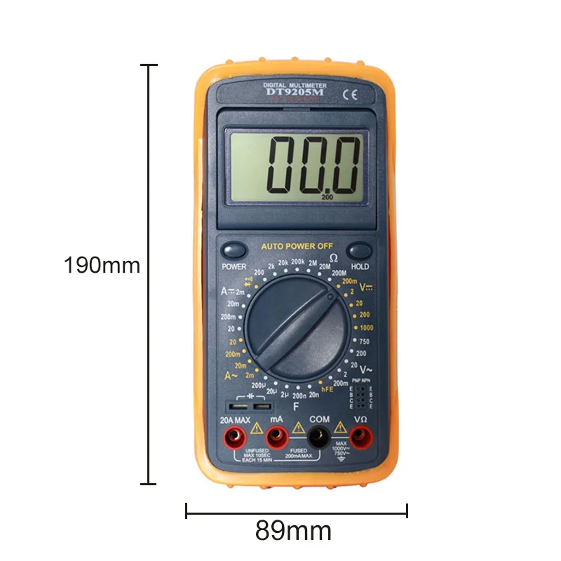DT83B/M300 ЖК-цифровой мультиметр AC/DC Ручной Тестер измеритель напряжения Карманный современный Омметр токовые клещи Тестер - Цвет: DT9205A.4(DT9205M)
