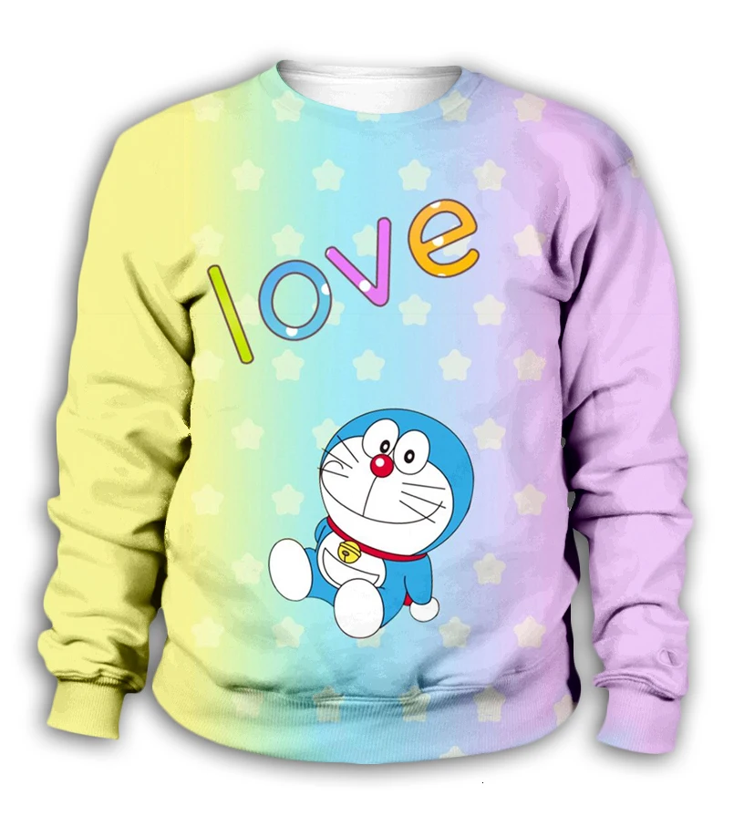Детские толстовки с капюшоном с 3D-принтом «Nobita Nobi kawaii Doraemon»; толстовка с капюшоном для маленьких мальчиков и девочек; комплект уличной одежды; пуловер