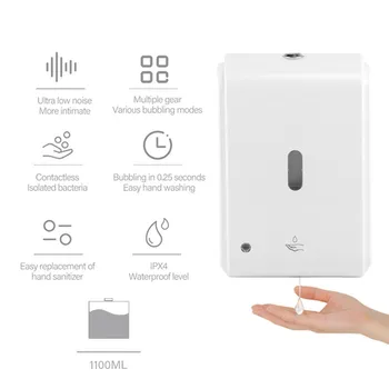 

1100ml IPX4 Waterproof Automatic Spray Soap Dispenser Liquid Soap Dispenser For Store Restaurant Living Room Kitchen