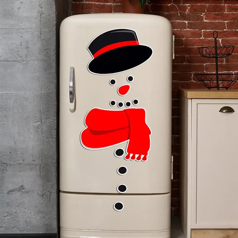 

Refrigerator Christmas Snowman Magnets Sticker Adorable Fridge Stickers Decor