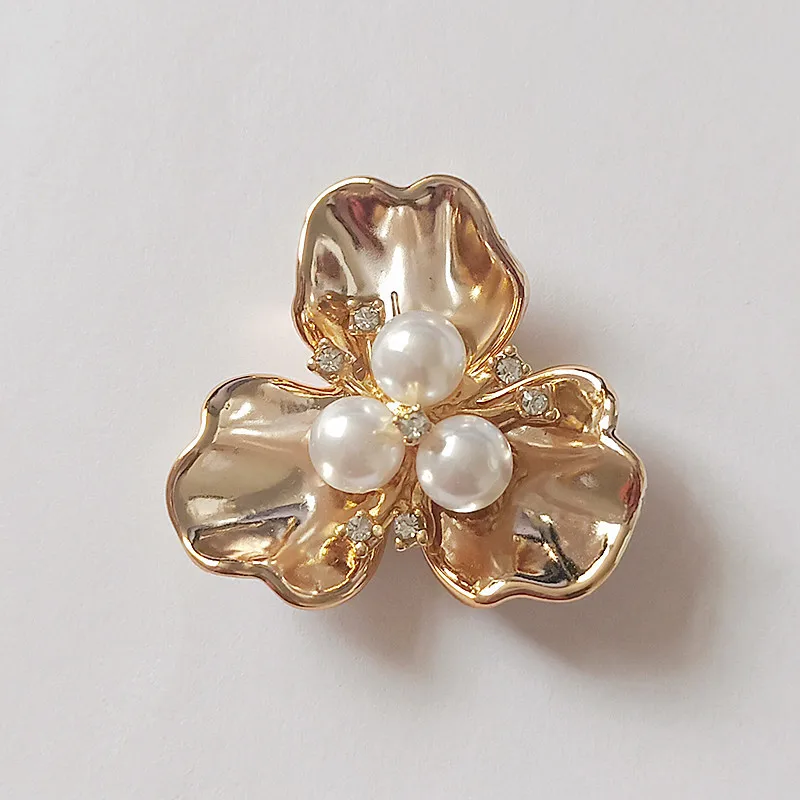 

20 PCS 35*39mm Fashion Imitation Shell Flowers Alloy Crystal Imitation Pearl Flowers Connectors Charm DIY Jewelry Findings