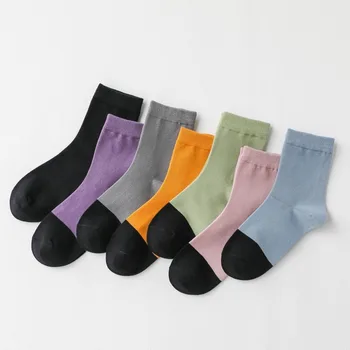 

Socks female stitching Japanese solid color ins socks Korean version of college wind trend stockings socks