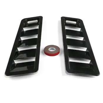 

Black Air Flow Intake Universal Scoop Bonnet Side Fender Car Decorative Cover Hood Vent Louver Cooling Panel Trim Set