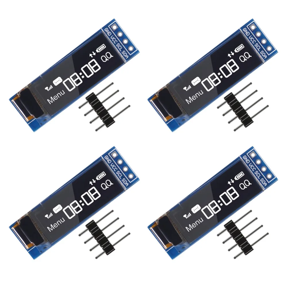 I2C OLED Display Module 0.91 Inch I2C SSD1306 OLED Display Module blue or white I2C OLED Screen Driver DC 3.3V~5V for Arduino