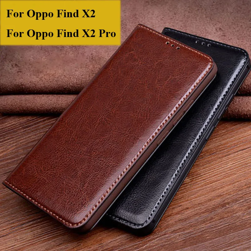 Роскошный чехол книжка из натуральной кожи для Oppo Find x2 X 2 X2 pro задняя крышка