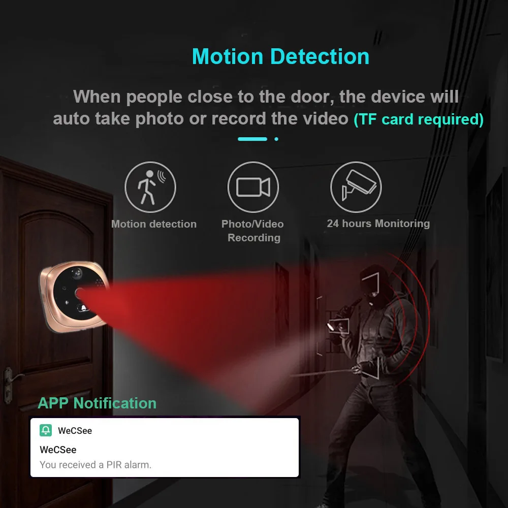  Topvico Doorbell Video Peephole Wifi Doorbell Camera 4.3